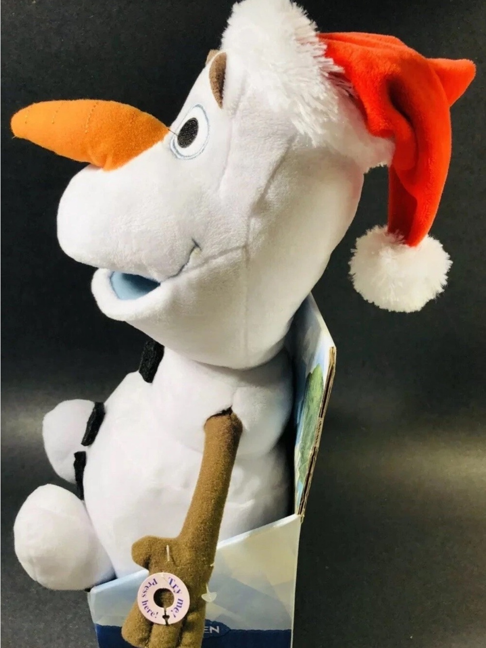 Disney Frozen Talk & Sway Olaf W/Santa Hat CHRISTMAS Animated Plush 14”NEW W/BOX
